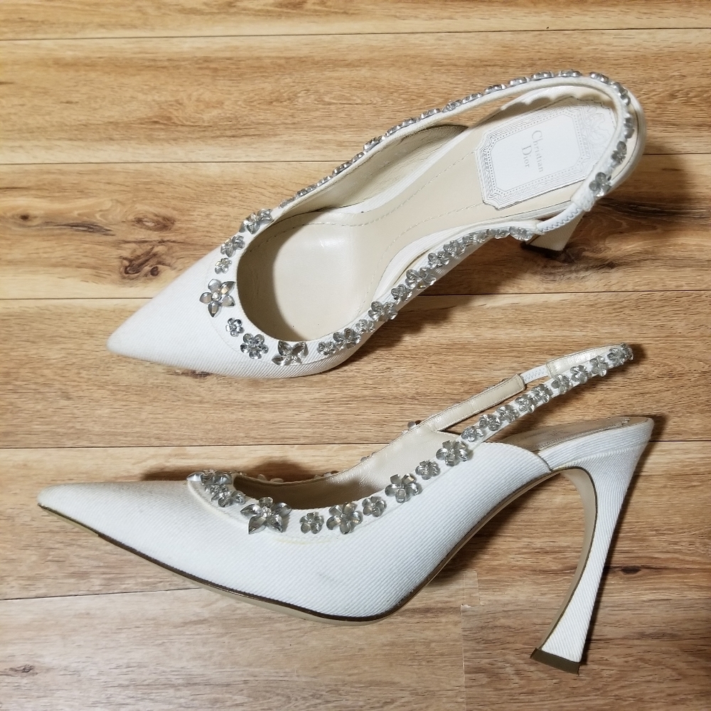 ❤SOLD❤Christian Dior Garland Slingback Crystal - Picture 1 of 8